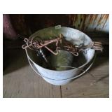 2 GALVANIZED BUCKETS w/ TWO TRAPS