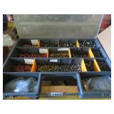 PLASTIC ORGANIZER FULL OF RIVETS