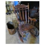 WOODEN ARM ROCKER