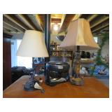 2 TABLE LAMPS, FAN