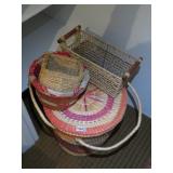 PILE OF BASKETS IN CLOSET