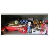 SHELF OF PAINTING SUPLIES