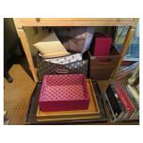 PILE OF STORAGE BINS ETC