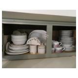 CABINET OF CHRISTMAS DISHES, ETC