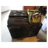 4 SUITCASES, DUFFEL BAG W/WHEELS