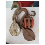 3 ANTIQUE PULLEYS
