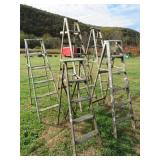 5 WOODEN STEPLADDERS - PROJECT/CRAFT LADDERS