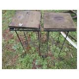 PAIR OF METAL PLANT STANDS