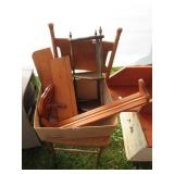 BOX OF WOODEN SHELVING