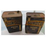 2 SUNOCO MOTOR OIL CANS