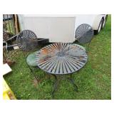 METAL BISTRO TABLE, 2 CHAIRS