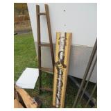 WOODEN GARDEN SIGN, DECORATIVE LADDER