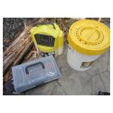2 MINNOW BUCKETS, TACKLEBOX