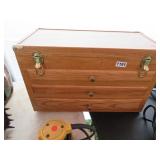 OAK 3 DRAWER LIFT TOP MACHINIST TOOL BOX
