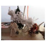 SANTA TREE TOPPER, 2 TREES, SLEIGHS