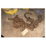 2 CHAINS w/ HOOKS, CAR HOOK