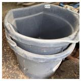 2 PLASTIC FEED BUCKETS