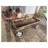 WOODEN WAGON w/ NEW WHEELS