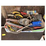 MISC GRINDING WHEELS, WIRE STRIPERS, CALK GUN