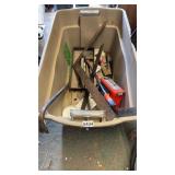 Tote of TOOLS, SQUARES CROWBAR ETC