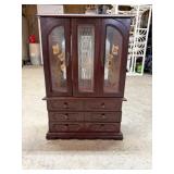 wooden jewelry 'armoire' box  18' x 12' x 5'