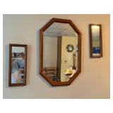 3 Wooden Mirrors