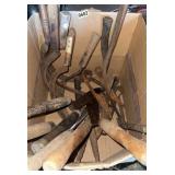 Box of scythes shears axes