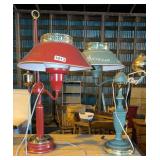 Pair of metal student lamps