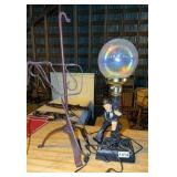 Two lamps, one metal and one bar lamp