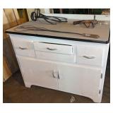 Hoosier base with an enamel top
