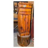 Wood carved outhouse