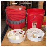 2 Handy man Buckets, Plumbing and hardware
