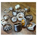 15 ï¿½silverï¿½ costume jewelry rings