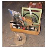 Crate, strap, tools, etc