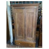 Early two door, one drawer wardrobe