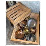 Two wooden crates with contents