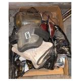 Box of asst. knee pads, safety glasses,