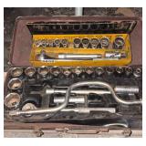 Old box of ratchets and sockets