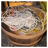 2 wood baskets w/ rope