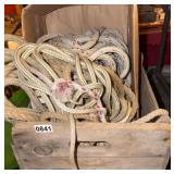 MISC. heavy rope w/ wooden crate