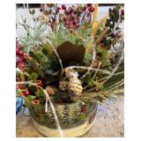 Christmas floral centerpiece, sleigh bells,