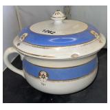 Chamber pot with matching lid chipped