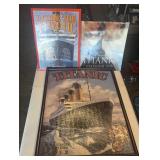 Lg titanic lot - books, blanket, boat bank