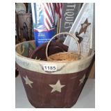 Americana bucket bowl plaques flags