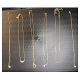 6 ï¿½goldï¿½ costume jewelry necklaces
