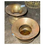 2 brass spitoons