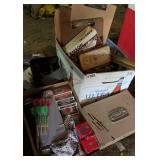 Office and desk, supplies, cash box, darts cards,