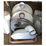 Box of granite wire, and enamelware bedpans