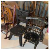 Wooden doll chairs and rockers
