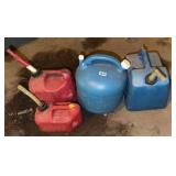 Two kerosene cans and two gas cans